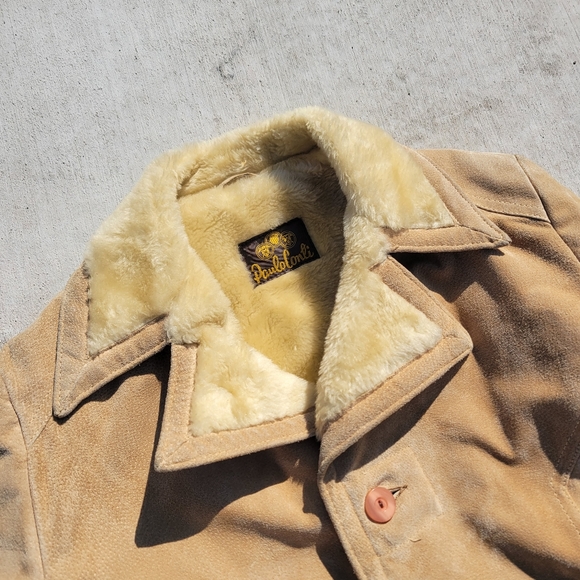 Vintage paulo Conti Shearling jacket men's large suede leather - Picture 8 of 12